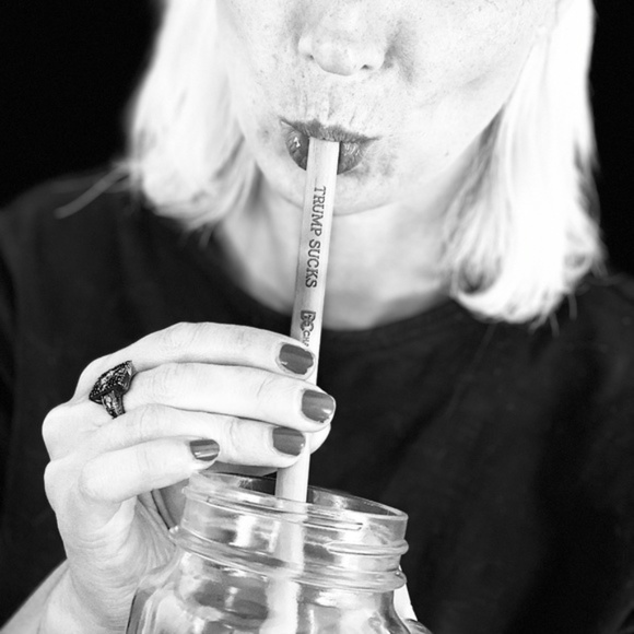 SALE SALE SALE TRUMP SUCKS 2 BAMBOO DRINKING STRAW SETS - Picture 5 of 5